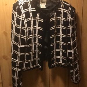 Sequence black and white jacket